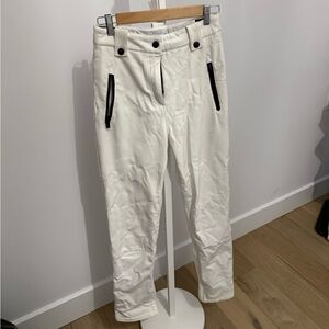 Topshop White Snow Pants with Black Zipper Details